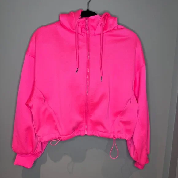 Zara Athletic Hoodie Jacket | Running, Fitness | Neon Pink | Small - Picture 3 of 7